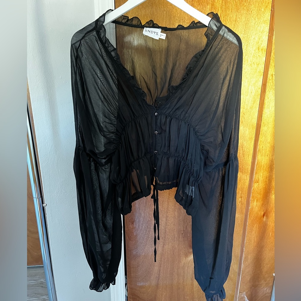 SNDYS black sheer blouse